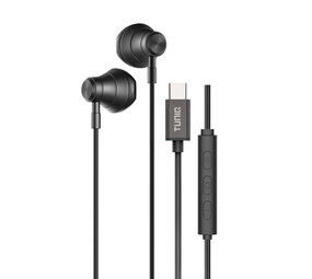 TUNIQ TUNIQ Half-In-Ear Wired Earphones - Type C plug - Zwart TUNIQ TUNIQ Half-In-Ear Wired Earphones - Type C plug - Zwart