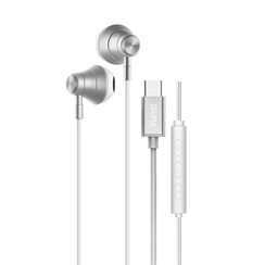 TUNIQ Half-In-Ear Wired Earphones - Type C plug - Silver