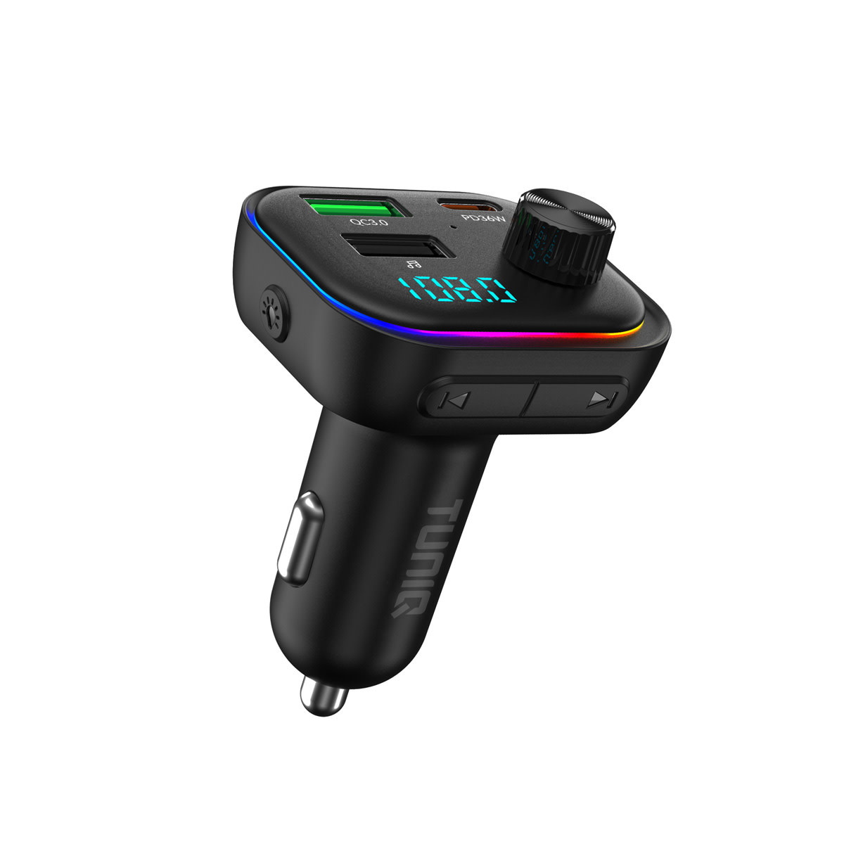 TUNIQ TUNIQ FM Transmitter and Car Charger - LGB - Zwart, foto 2 van 6