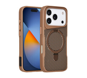 TUNIQ TUNIQ iPhone 17 Pro Backcover hoesje - Magsafe With Ring Stand - Carbon Fiber - Goud TUNIQ TUNIQ iPhone 17 Pro Backcover hoesje - Magsafe With Ring Stand - Carbon Fiber - Goud