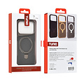 TUNIQ TUNIQ iPhone 17 Pro/iPhone 18 Pro Handyhülle MagSafe Ringständer Kohlefaser - Silber
