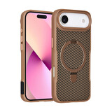 TUNIQ TUNIQ iPhone 17 Air Backcover hoesje - Magsafe With Ring Stand - Carbon Fiber - Goud TUNIQ TUNIQ iPhone 17 Air Backcover hoesje - Magsafe With Ring Stand - Carbon Fiber - Goud