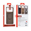 TUNIQ TUNIQ iPhone 17 Pro Max/iPhone 18 Pro Max Coque arrière MagSafe support anneau Fibre de carbone - Doré