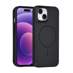 TUNIQ iPhone 15 Back cover case - Magsafe - Carbon Fiber - Shockproof - Black