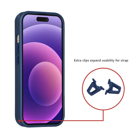 TUNIQ TUNIQ iPhone 15 Back cover case - Magsafe - Carbon Fiber - Shockproof - Blue TUNIQ TUNIQ iPhone 15 Back cover case - Magsafe - Carbon Fiber - Shockproof - Blue