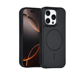 TUNIQ TUNIQ iPhone 15 Pro Back-Cover hul - Magsafe - Carbon Fiber - Shockproof - Schwarz TUNIQ TUNIQ iPhone 15 Pro Back-Cover hul - Magsafe - Carbon Fiber - Shockproof - Schwarz