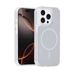 TUNIQ iPhone 15 Pro Back cover coque - Magsafe - Carbon Fiber - Shockproof - Blanc