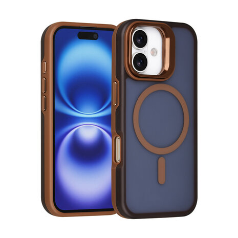 TUNIQ TUNIQ iPhone 16 Backcover hoesje - Magsafe - With Camera Stand - Goud TUNIQ TUNIQ iPhone 16 Backcover hoesje - Magsafe - With Camera Stand - Goud