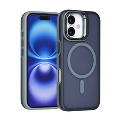 TUNIQ iPhone 16 Back cover coque - Magsafe - With Camera Stand - Gris