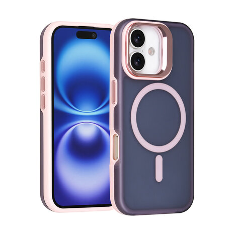 TUNIQ TUNIQ iPhone 16 Back cover coque - Magsafe - With Camera Stand - Rose TUNIQ TUNIQ iPhone 16 Back cover coque - Magsafe - With Camera Stand - Rose