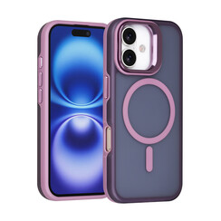 TUNIQ iPhone 16 Back-Cover hul - Magsafe - With Camera Stand - Lila