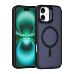 TUNIQ iPhone 16 Plus Back cover coque - Magsafe - With Camera Stand - Noir