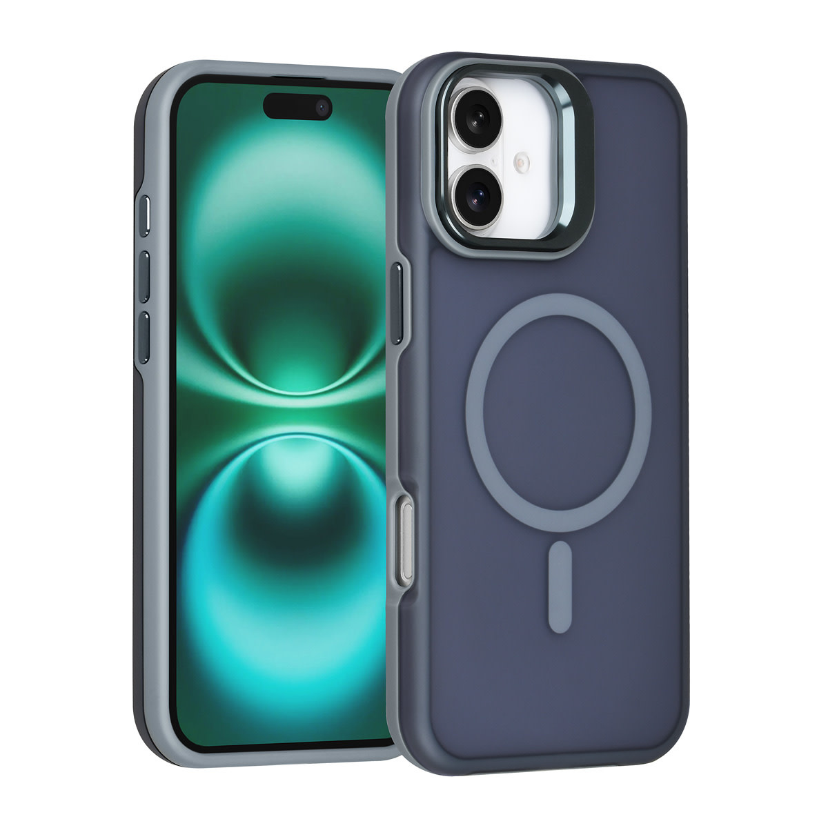 TUNIQ TUNIQ iPhone 16 Plus Backcover hoesje - Magsafe - With Camera Stand - Grijs