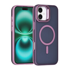 TUNIQ iPhone 16 Plus Backcover hoesje - Magsafe - With Camera Stand - Paars