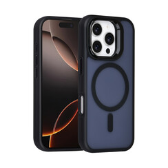 TUNIQ iPhone 16 Pro Back cover coque - Magsafe - With Camera Stand - Noir