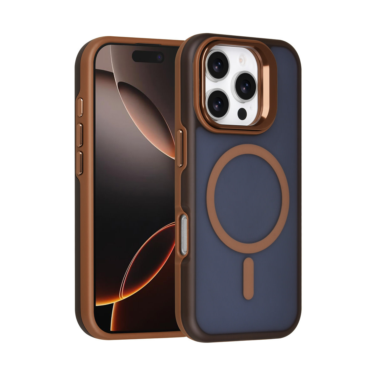 TUNIQ TUNIQ iPhone 16 Pro Backcover hoesje - Magsafe - With Camera Stand - Goud