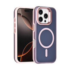TUNIQ iPhone 16 Pro Back cover case - Magsafe - With Camera Stand - Pink