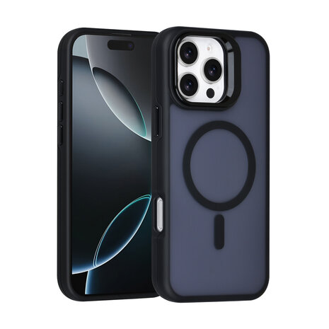 TUNIQ TUNIQ iPhone 16 Pro Max Back cover coque - Magsafe - With Camera Stand - Noir TUNIQ TUNIQ iPhone 16 Pro Max Back cover coque - Magsafe - With Camera Stand - Noir