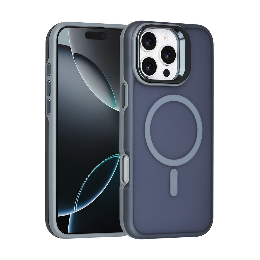 TUNIQ TUNIQ iPhone 16 Pro Max Back-Cover hul - Magsafe - With Camera Stand - Grau TUNIQ TUNIQ iPhone 16 Pro Max Back-Cover hul - Magsafe - With Camera Stand - Grau