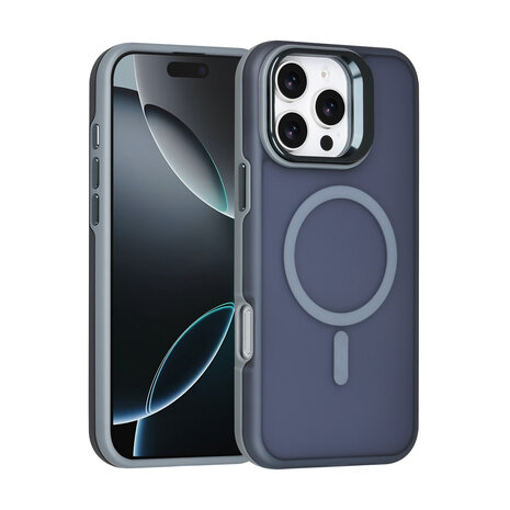 TUNIQ TUNIQ iPhone 16 Pro Max Back-Cover hul - Magsafe - With Camera Stand - Grau TUNIQ TUNIQ iPhone 16 Pro Max Back-Cover hul - Magsafe - With Camera Stand - Grau