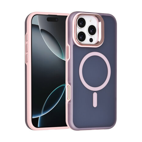 TUNIQ TUNIQ iPhone 16 Pro Max Backcover hoesje - Magsafe - With Camera Stand - Roze TUNIQ TUNIQ iPhone 16 Pro Max Backcover hoesje - Magsafe - With Camera Stand - Roze