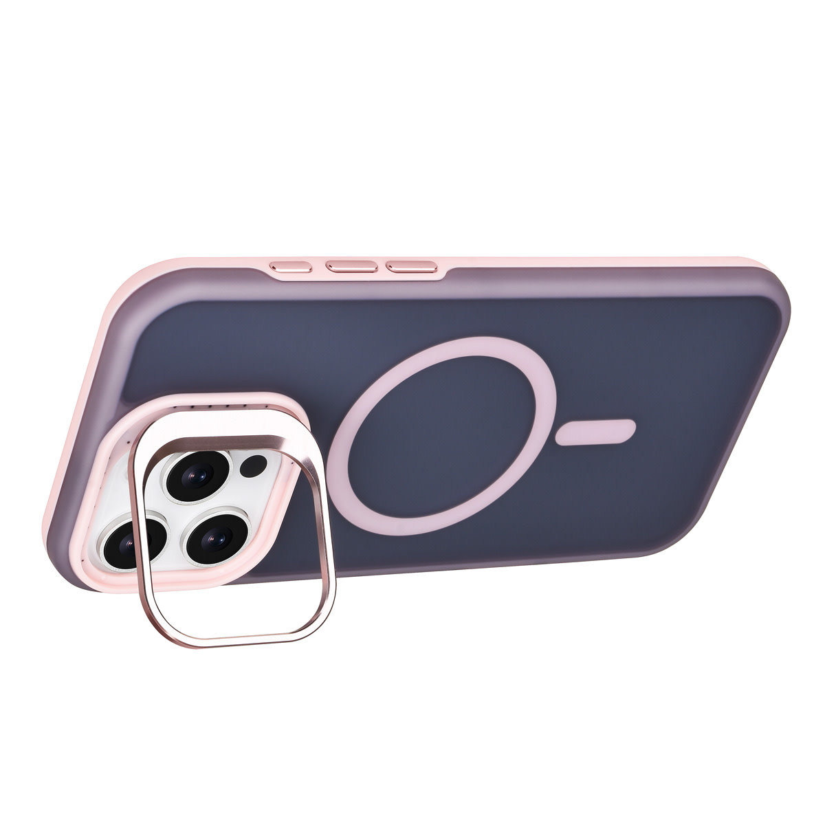 TUNIQ TUNIQ iPhone 16 Pro Max Backcover hoesje - Magsafe - With Camera Stand - Roze, foto 2 van 4