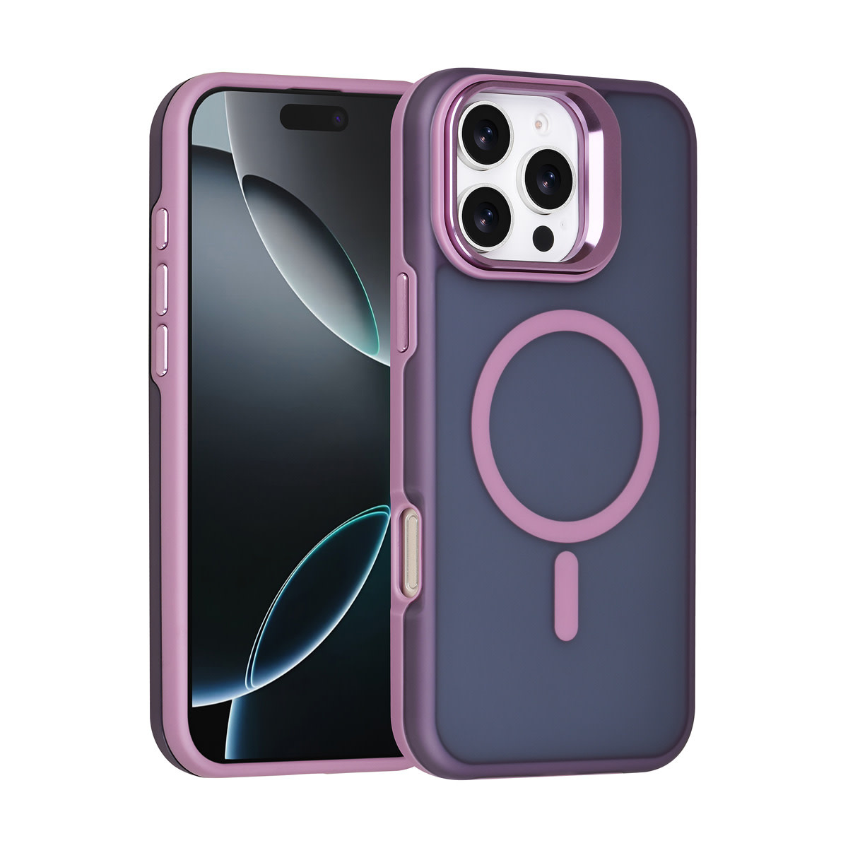 TUNIQ TUNIQ iPhone 16 Pro Max Backcover hoesje - Magsafe - With Camera Stand - Paars