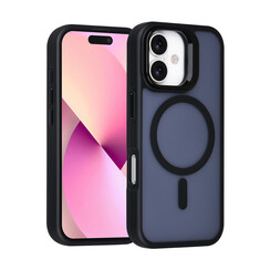 TUNIQ iPhone 17 Back cover coque - Magsafe - With Camera Stand - Noir