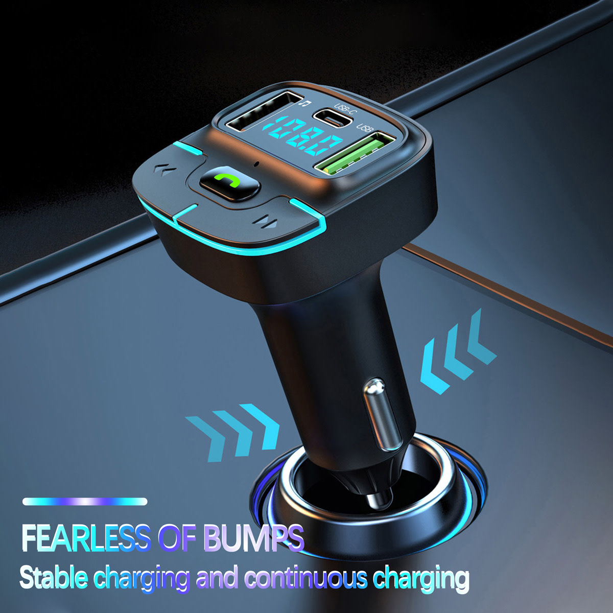 TUNIQ TUNIQ FM Transmitter and Car Charger - Zwart, foto 3 van 6