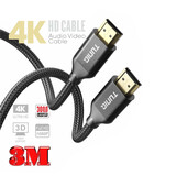 TUNIQ TUNIQ Premium 4K HDMI Cable - 300cm - Zwart TUNIQ TUNIQ Premium 4K HDMI Cable - 300cm - Zwart