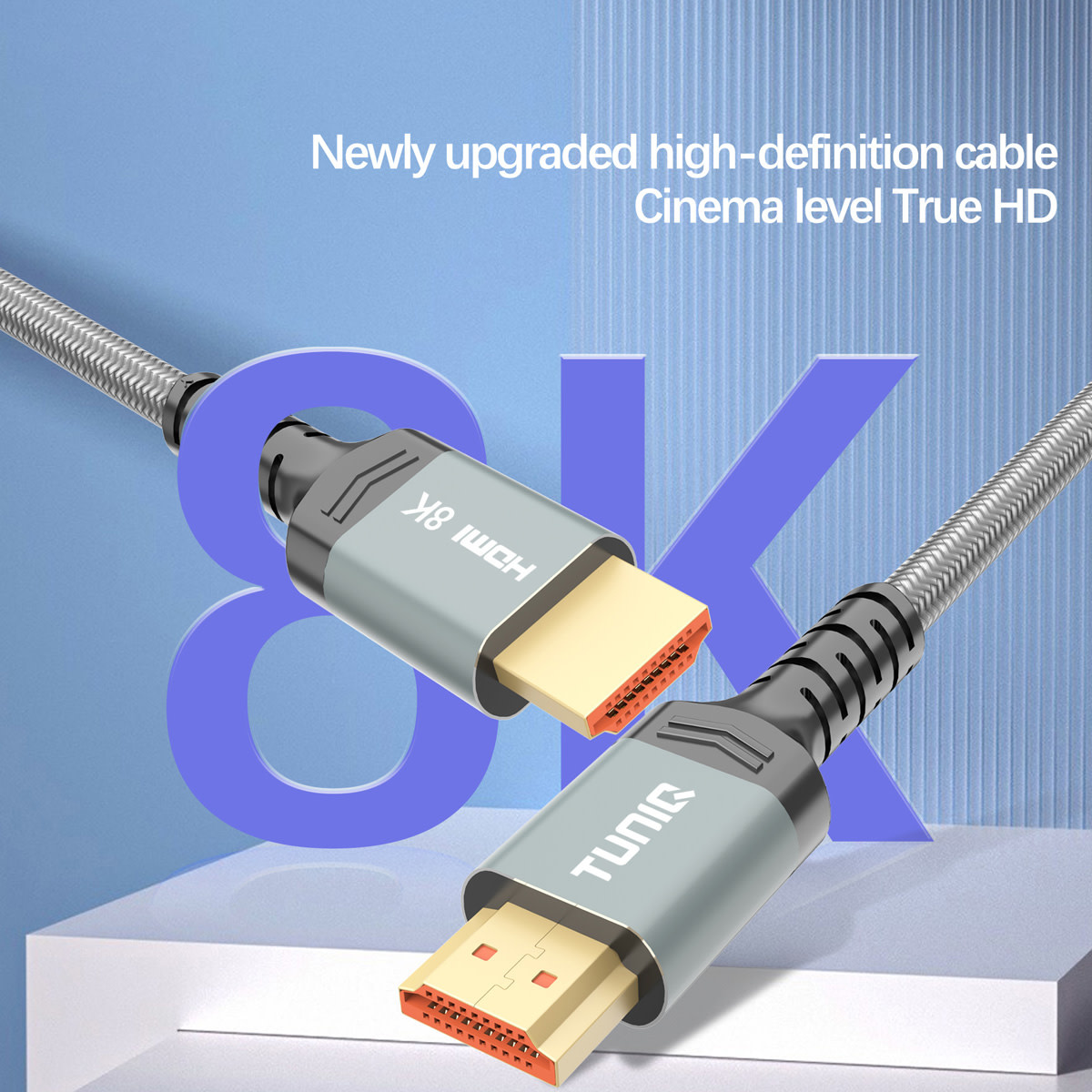 TUNIQ TUNIQ Premium 8K HDMI Cable - 150cm - Zwart, foto 3 van 6