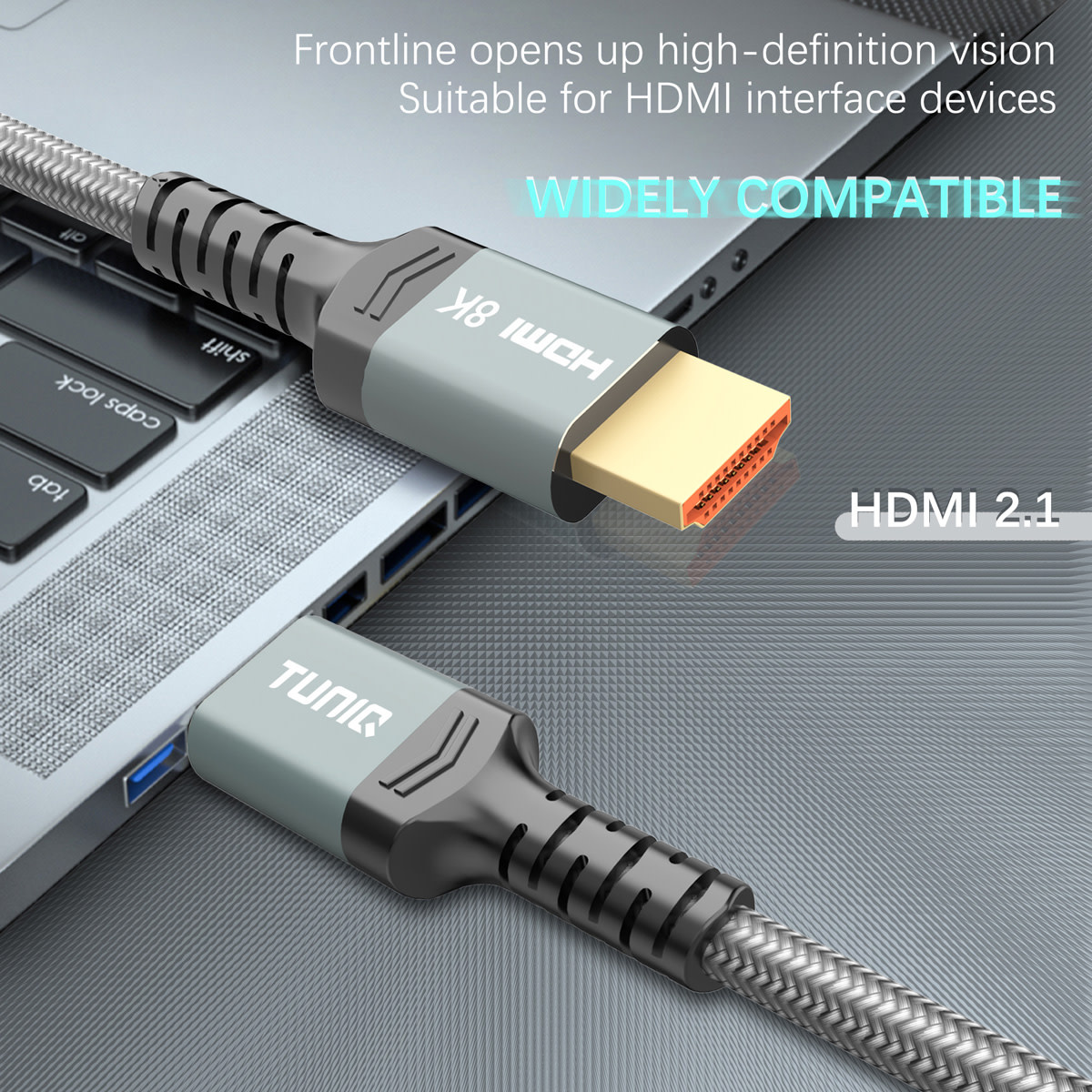 TUNIQ TUNIQ Premium 8K HDMI Cable - 300cm - Zwart, foto 6 van 6