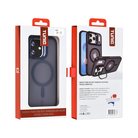 TUNIQ TUNIQ iPhone 17 Backcover hoesje - Magsafe - With Camera Stand - Blauw TUNIQ TUNIQ iPhone 17 Backcover hoesje - Magsafe - With Camera Stand - Blauw