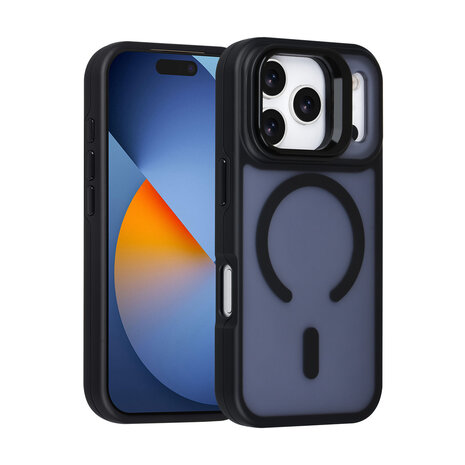 TUNIQ TUNIQ iPhone 17 Pro Back-Cover hul - Magsafe - With Camera Stand - Schwarz TUNIQ TUNIQ iPhone 17 Pro Back-Cover hul - Magsafe - With Camera Stand - Schwarz