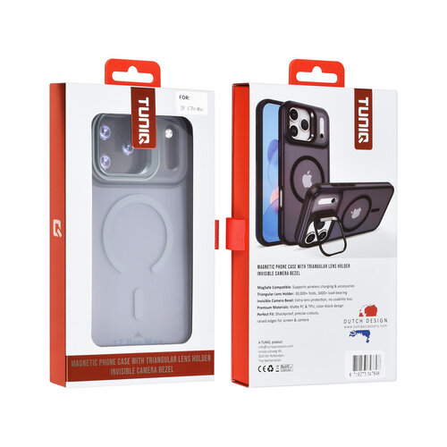 TUNIQ TUNIQ iPhone 17 Pro Max/iPhone 18 Pro Max Handyhülle MagSafe Kameraständer - Grau
