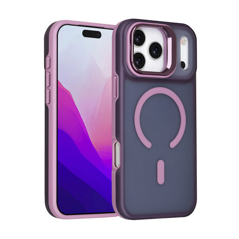 TUNIQ TUNIQ iPhone 17 Pro Max Back-Cover hul - Magsafe - With Camera Stand - Lila TUNIQ TUNIQ iPhone 17 Pro Max Back-Cover hul - Magsafe - With Camera Stand - Lila