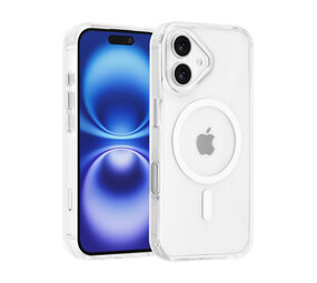 TUNIQ TUNIQ iPhone 16 Back-Cover hul - Magsafe - Antishock - Transparent TUNIQ TUNIQ iPhone 16 Back-Cover hul - Magsafe - Antishock - Transparent