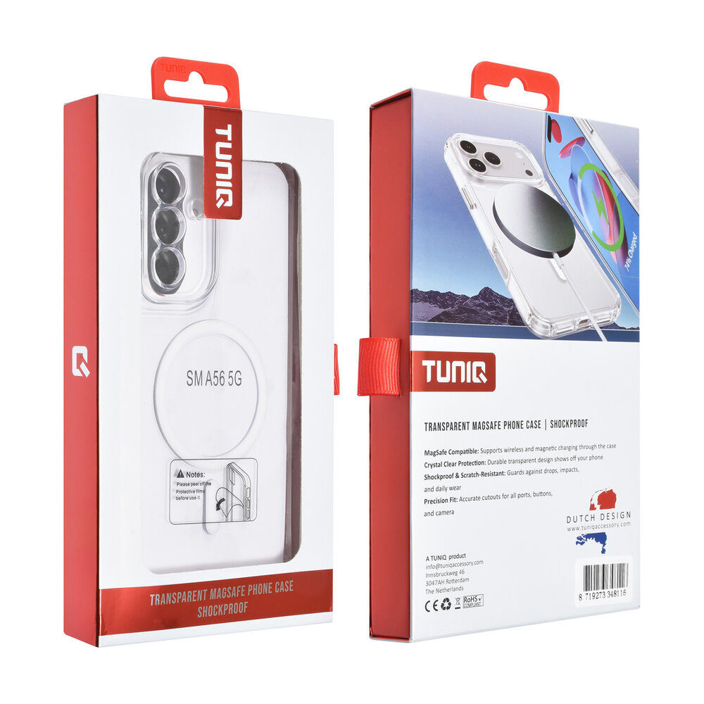 TUNIQ TUNIQ Galaxy A56 Back-Cover hul - Magsafe - Antishock - Transparent TUNIQ TUNIQ Galaxy A56 Back-Cover hul - Magsafe - Antishock - Transparent