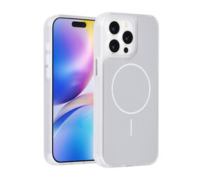 TUNIQ TUNIQ iPhone 15 Pro Max Back cover coque - Magsafe - Carbon Fiber - Shockproof - Blanc TUNIQ TUNIQ iPhone 15 Pro Max Back cover coque - Magsafe - Carbon Fiber - Shockproof - Blanc