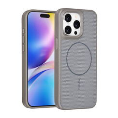 TUNIQ iPhone 15 Pro Max Back cover case - Magsafe - Carbon Fiber - Shockproof - Grey