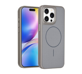 TUNIQ TUNIQ iPhone 15 Pro Max Back-Cover hul - Magsafe - Carbon Fiber - Shockproof - Grau TUNIQ TUNIQ iPhone 15 Pro Max Back-Cover hul - Magsafe - Carbon Fiber - Shockproof - Grau