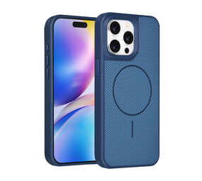 TUNIQ TUNIQ iPhone 15 Pro Max Back-Cover hul - Magsafe - Carbon Fiber - Shockproof - Blau TUNIQ TUNIQ iPhone 15 Pro Max Back-Cover hul - Magsafe - Carbon Fiber - Shockproof - Blau