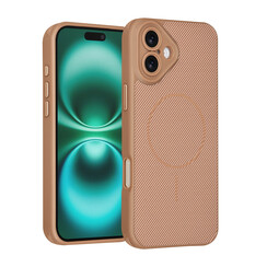 TUNIQ iPhone 16 Plus Back cover coque - Magsafe - Carbon Fiber - Shockproof - Or