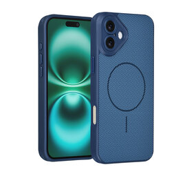 TUNIQ TUNIQ iPhone 16 Plus Back cover case - Magsafe - Carbon Fiber - Shockproof - Blue TUNIQ TUNIQ iPhone 16 Plus Back cover case - Magsafe - Carbon Fiber - Shockproof - Blue