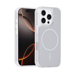 TUNIQ iPhone 16 Pro Backcover hoesje - Magsafe - Carbon Fiber - Shockproof - Wit