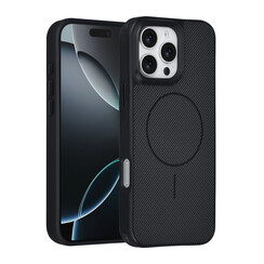 TUNIQ iPhone 16 Pro Max Back cover case - Magsafe - Carbon Fiber - Shockproof - Black