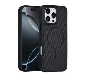 TUNIQ TUNIQ iPhone 16 Pro Max Back-Cover hul - Magsafe - Carbon Fiber - Shockproof - Schwarz TUNIQ TUNIQ iPhone 16 Pro Max Back-Cover hul - Magsafe - Carbon Fiber - Shockproof - Schwarz