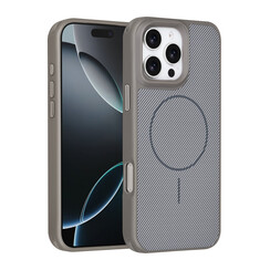 TUNIQ iPhone 16 Pro Max Back cover case - Magsafe - Carbon Fiber - Shockproof - Grey