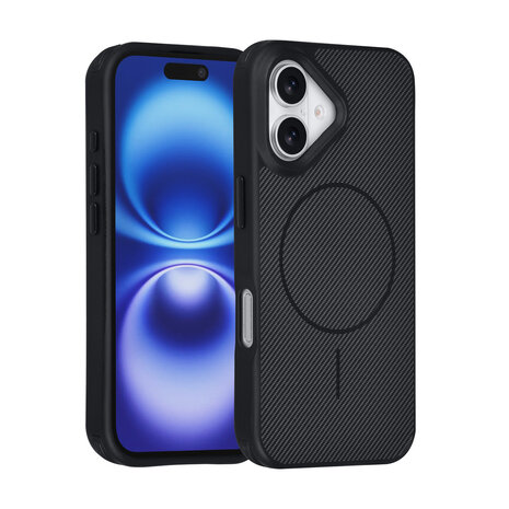TUNIQ TUNIQ iPhone 17 Back cover coque - Magsafe - Carbon Fiber - Shockproof - Noir TUNIQ TUNIQ iPhone 17 Back cover coque - Magsafe - Carbon Fiber - Shockproof - Noir