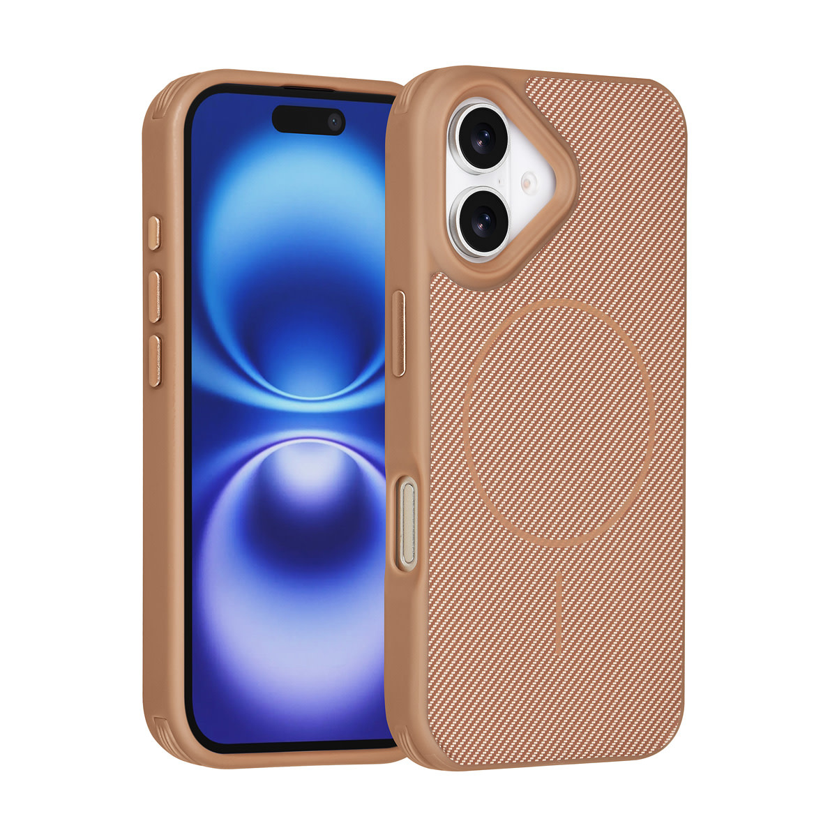 TUNIQ TUNIQ iPhone 17 Backcover hoesje - Magsafe - Carbon Fiber - Shockproof - Goud